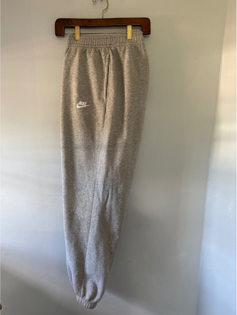Nike Gray Sweatpants with Elastic Waist and Cuffs